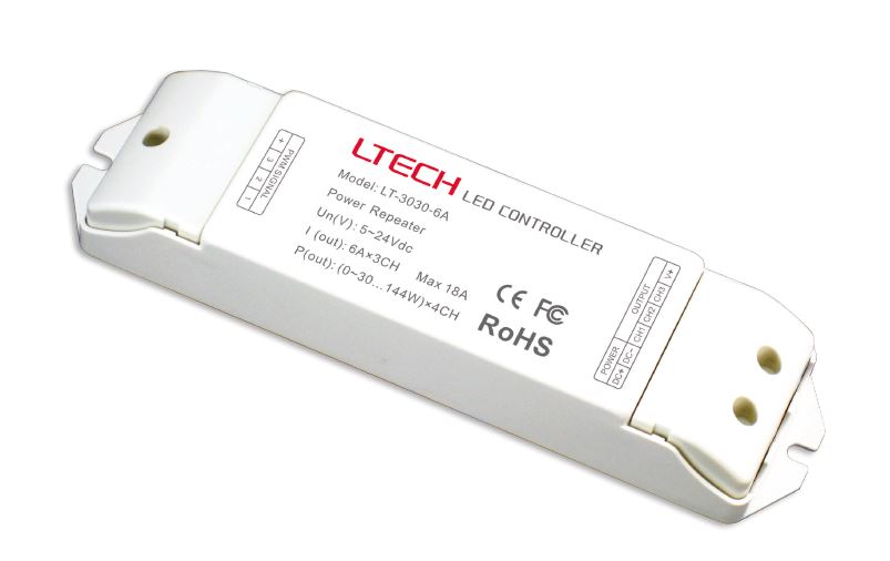 Усилитель для подключения светодиодной ленты RGB Varton 5-24 VDC IP20 175х44х30 мм (LTECH) 3 канала по 144 Вт